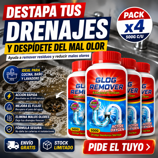 FluxClean™ | Pack x4 Limpiador de Drenajes con Oxígeno Activo