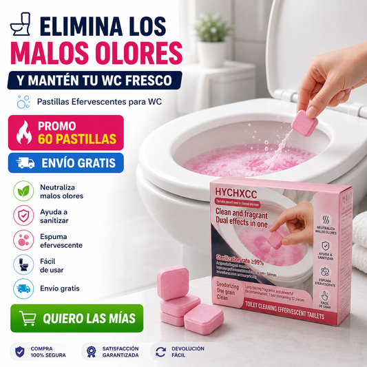 WC Fresh™ Pastillas Efervescentes para WC (60 pastillas) - Ayuda a Neutralizar Malos Olores
